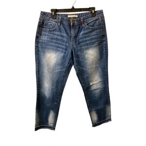 Life in Progress Frayed Hem Slit Cuff Skinny Ankle Jeans Size 32